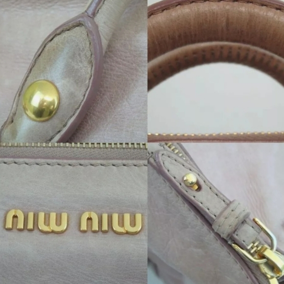 AUTHENTIC MIU MIU 197 2-WAY LOGO HARDWARE HANDBAG - Picture 9 of 11